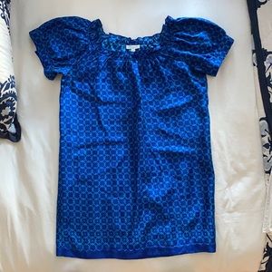 Shoshanna tunic; blue/light blue chain print; size 2